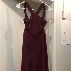 Lulu’s “Air of Romance” Burgundy Bridesmaids Dress